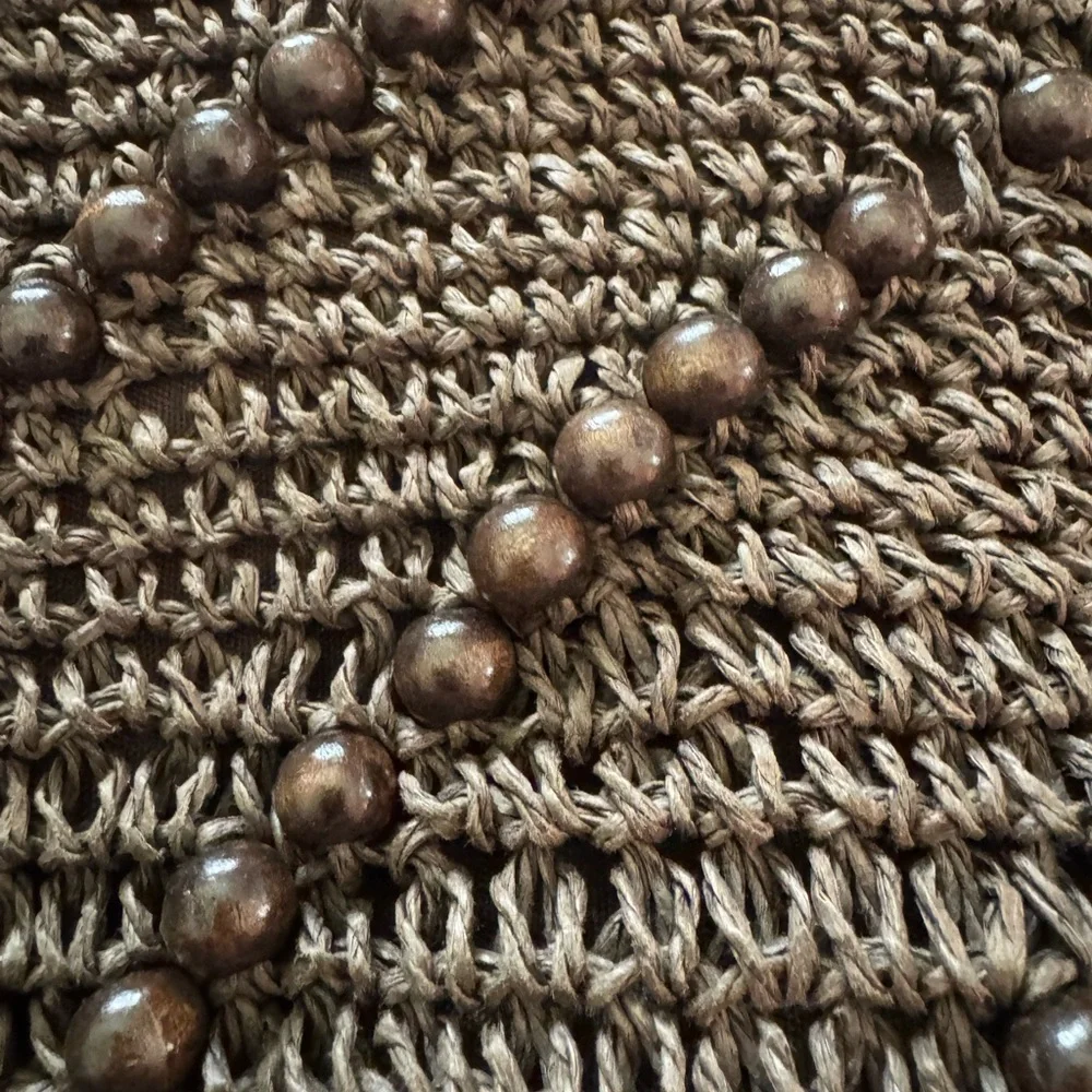 Elegant Brown Woven Shoulder Bag